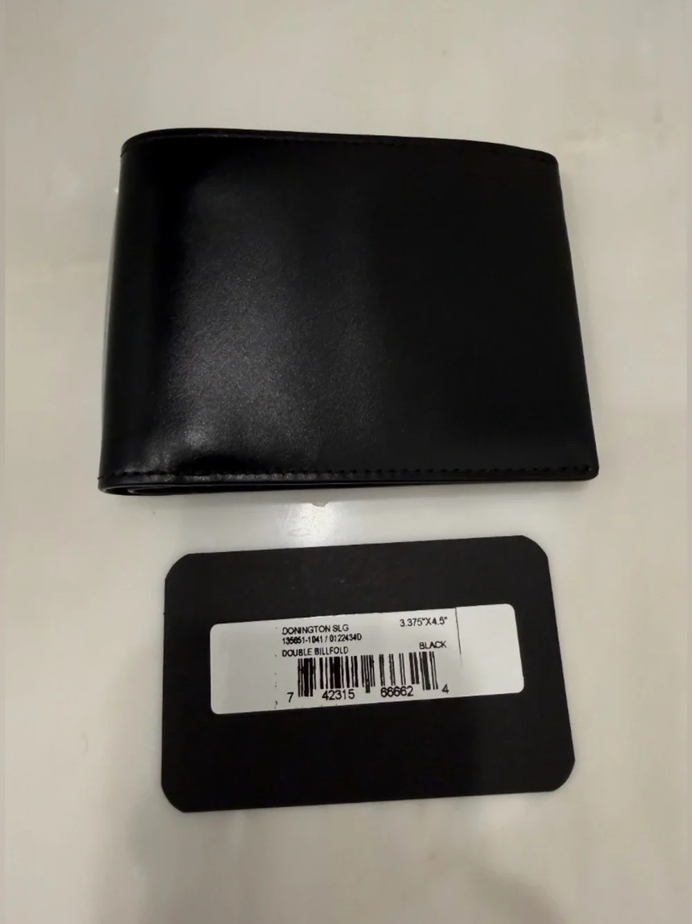 NEW Tumi DONINGTON Double Billfold Wallet - 100% BLACK LEATHER